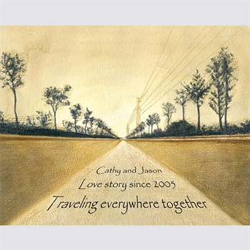 Long Journey Custom Watercolor Print with Text - myDaVinci